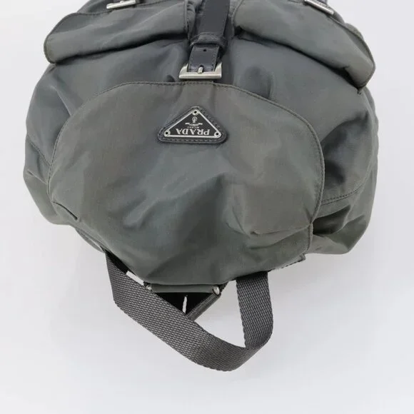 PRADA Backpack Nylon Gray Silver Auth kk572 - Picture 6 of 16